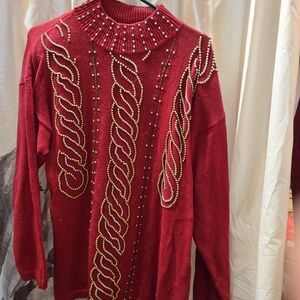 Victoria Jones Red Knit Sweater